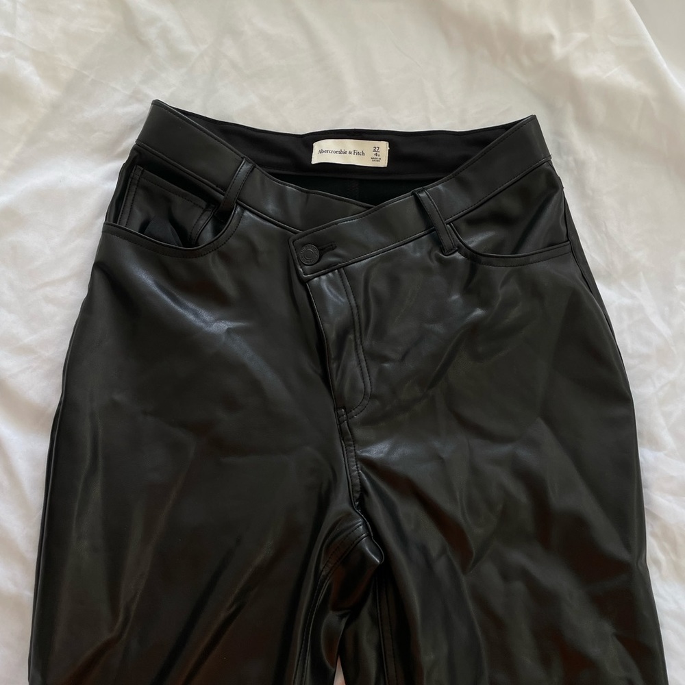 Abercrombie and Fitch straight leg leather pants
